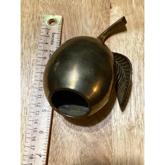 Apple brass bell patina school teacher gift - Picture 4 of 4